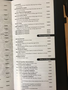 Siset Restaurant Speisekarte