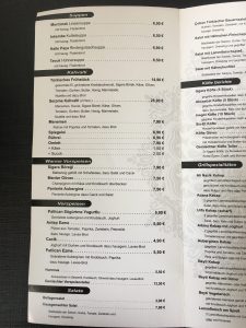 Siset Restaurant Speisekarte